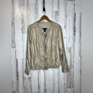 Lane Bryant Women's Plus Size Gold Shimmer Jacket Gold Size 16